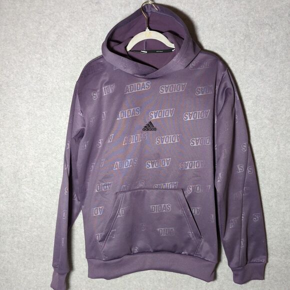 Adidas Sportswear Men's Hoodie Sweatshirt M/L Long Sleeve Purple Center Swoosh